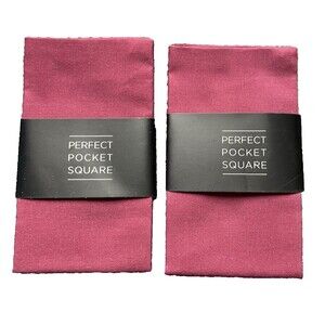 2-Pack, Perfect Pocket Square Pre-Folded Pocket Squares Burgundy 100% Cotton